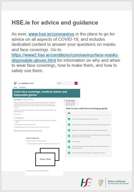 Face Coverings & Cloth Masks Information Campaign