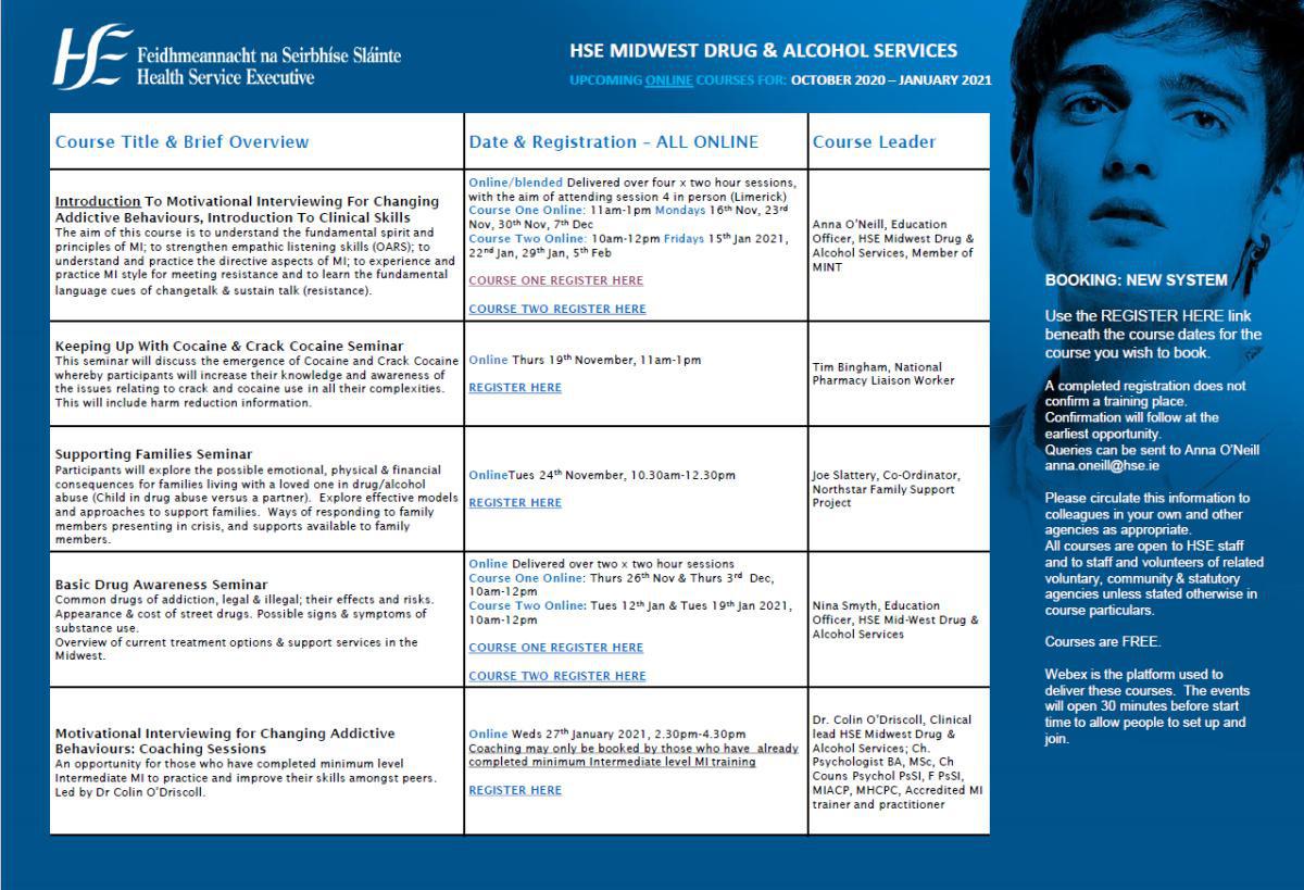 HSE Midwest Drug & Alcohol Training Calendar October 2020