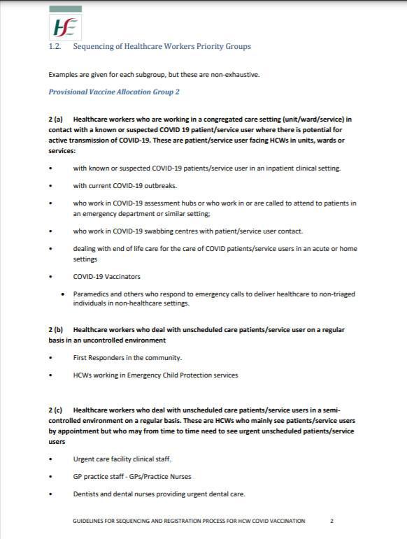 Guidelines for Sequencing & Registration Process for HCW