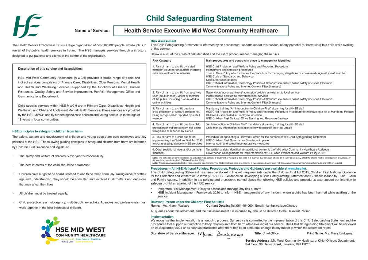 Child Safeguarding Statement