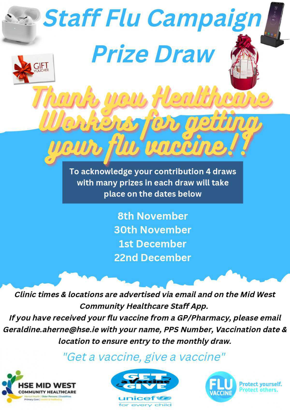 Staff Flu Campaign Prize Draws 2022 Staff Flu Campaign Prize Draws 2022