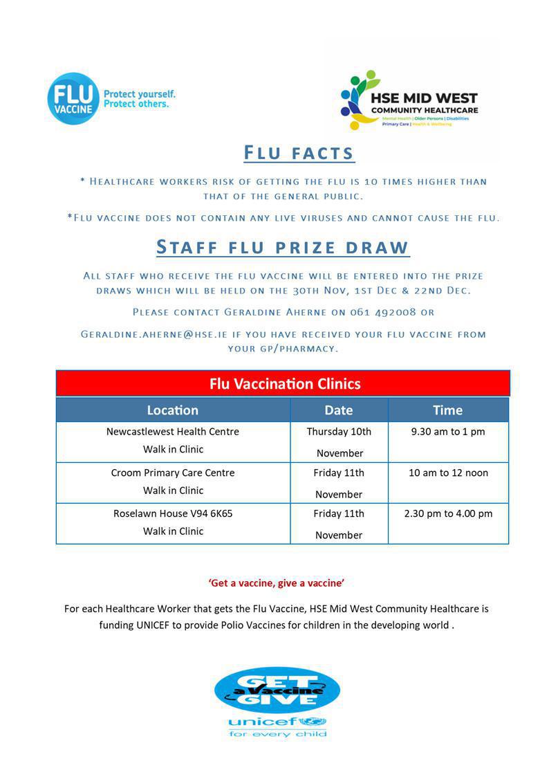 Flu Clinics for 10th & 11th November Flu Clinics for 10th & 11th November