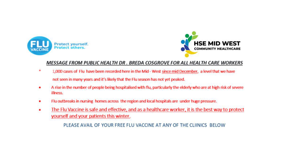 Flu Clinics - Week of Monday 16th of January 