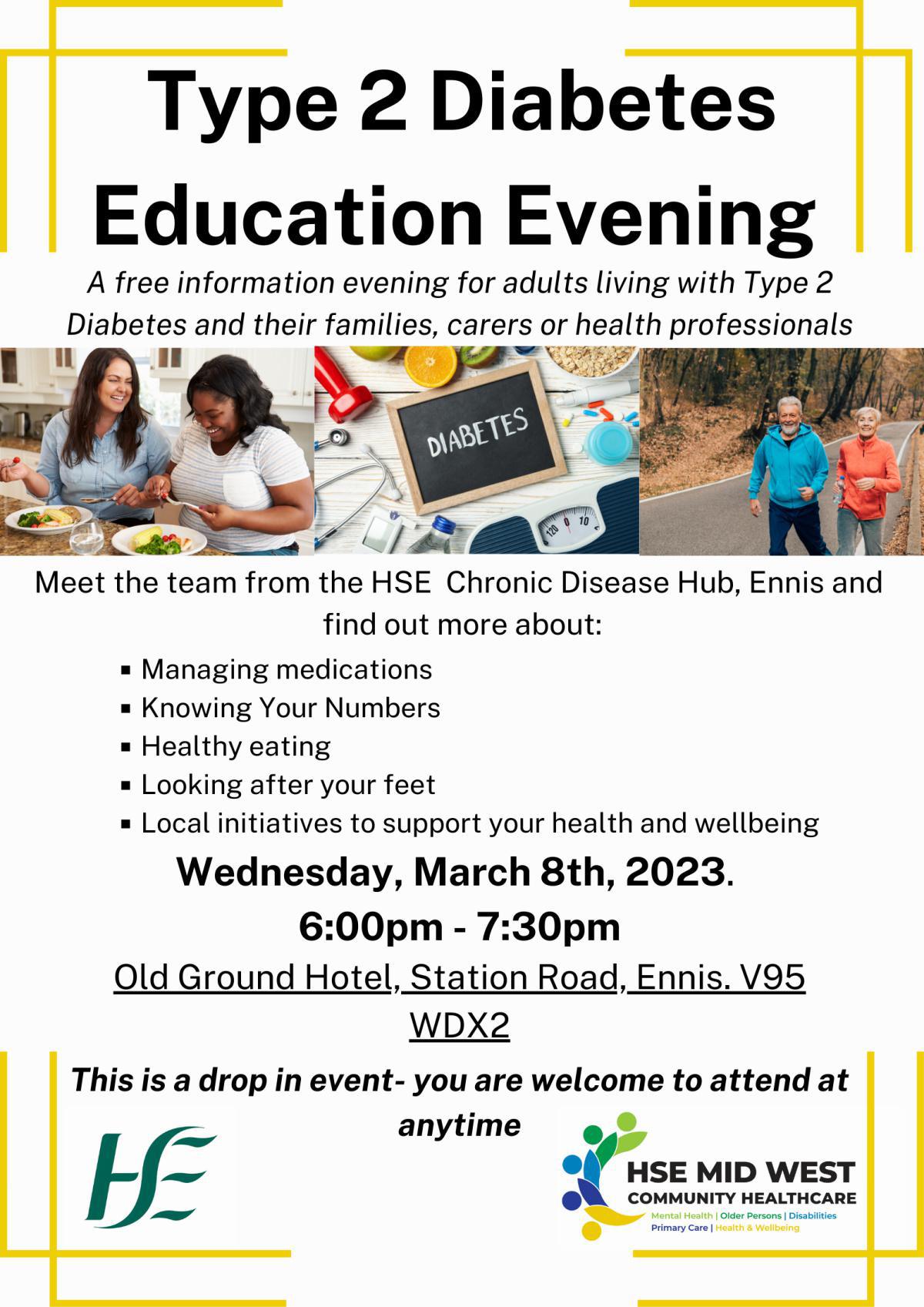 Type 2 Diabetes - Education Evening, 8th March