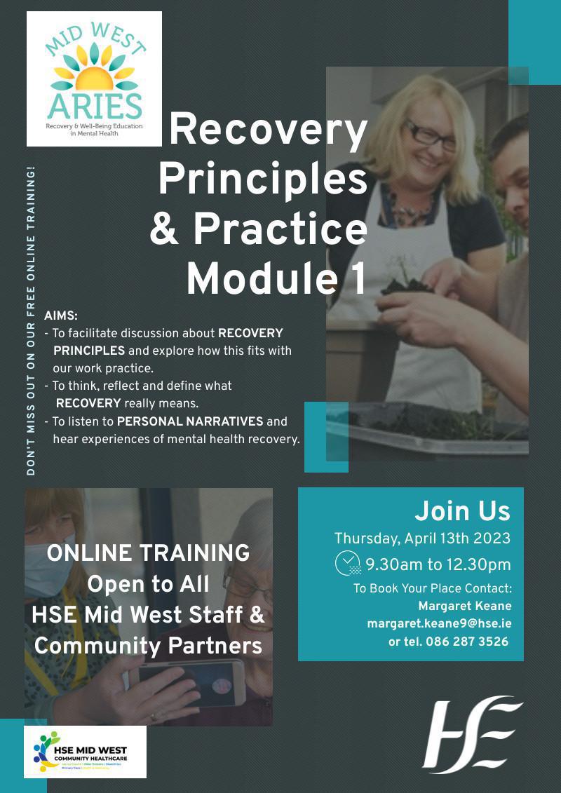 Mid West ARIES “Recovery Principles and Practice Training” 13th April 2023