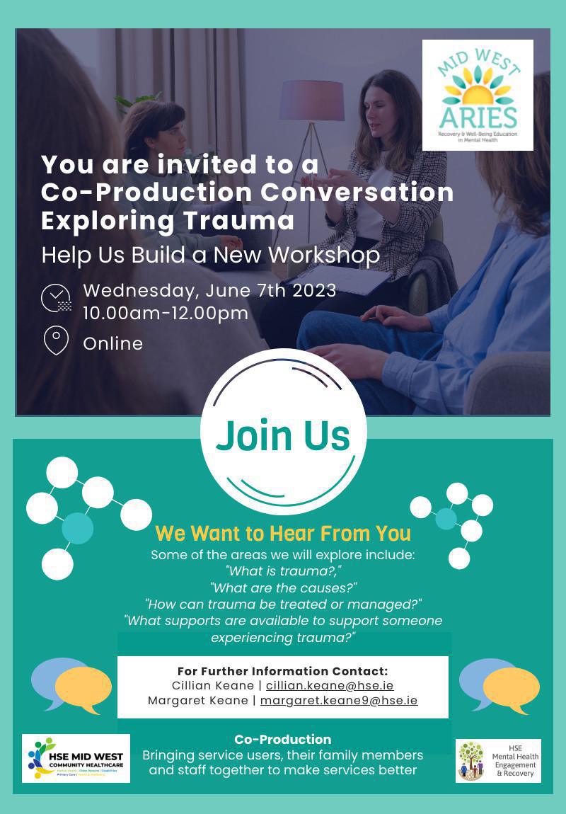 Mid West ARIES - Online Workshop Timetable & Co-Production Conversation - June 2023 Mid West ARIES - Online Workshop Timetable & Co-Production Conversation - June 2023