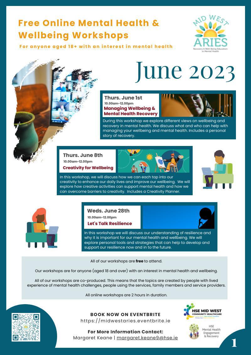Reminder: Mid West ARIES Online Workshop Timetable - June 2023