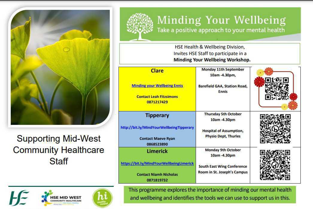 Minding your Wellbeing Training Programme Minding your Wellbeing Training Programme