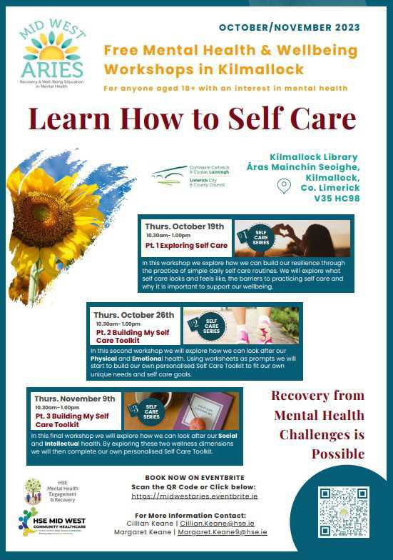 Free mental health and wellbeing workshops