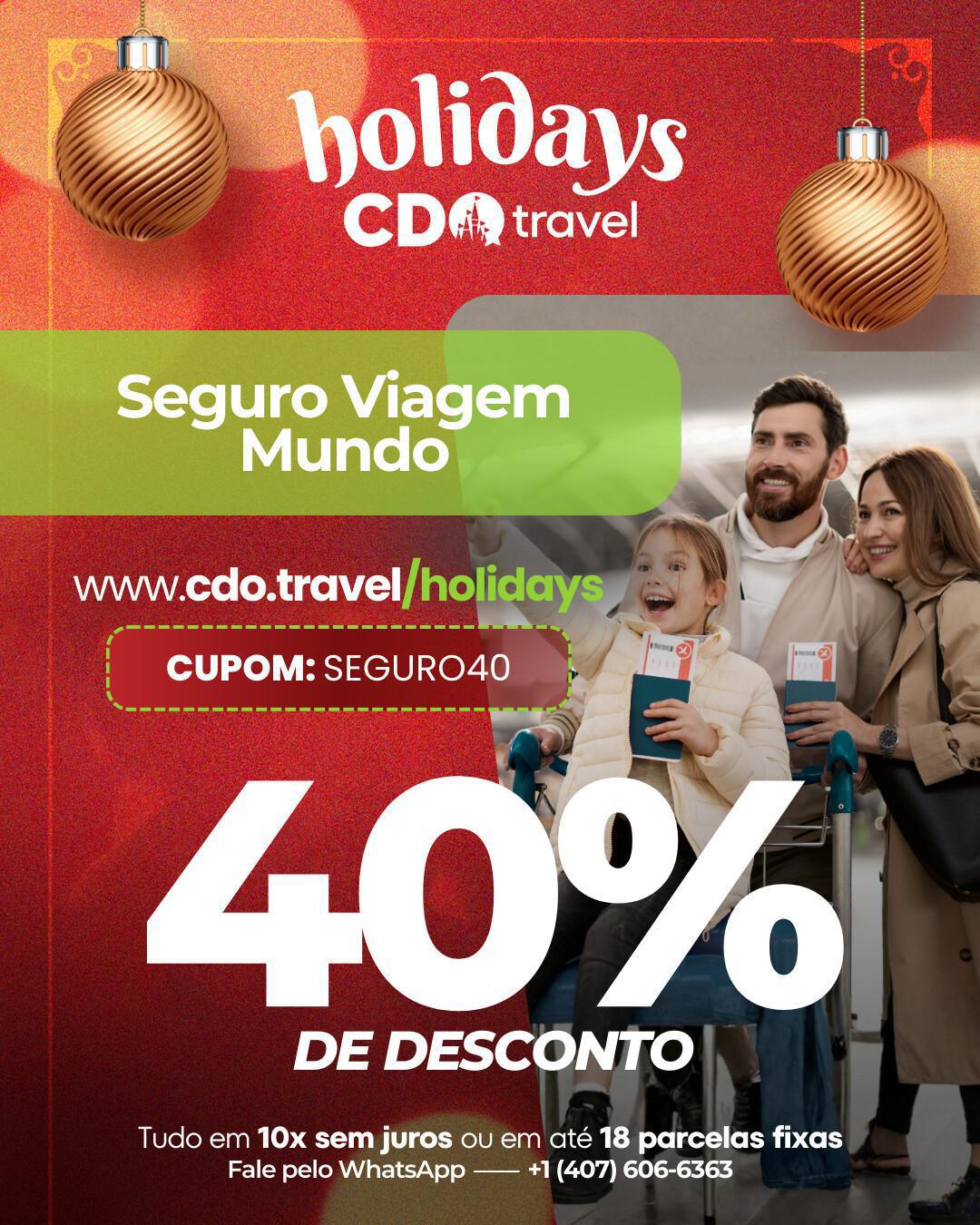 Seguro Viagem (Mundo) - 40% DE DESCONTO Seguro Viagem (Mundo) - 40% DE DESCONTO