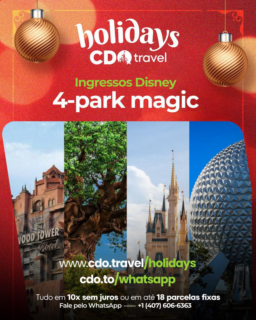 Ingressos para os Parques - DISNEY 4-PARK MAGIC