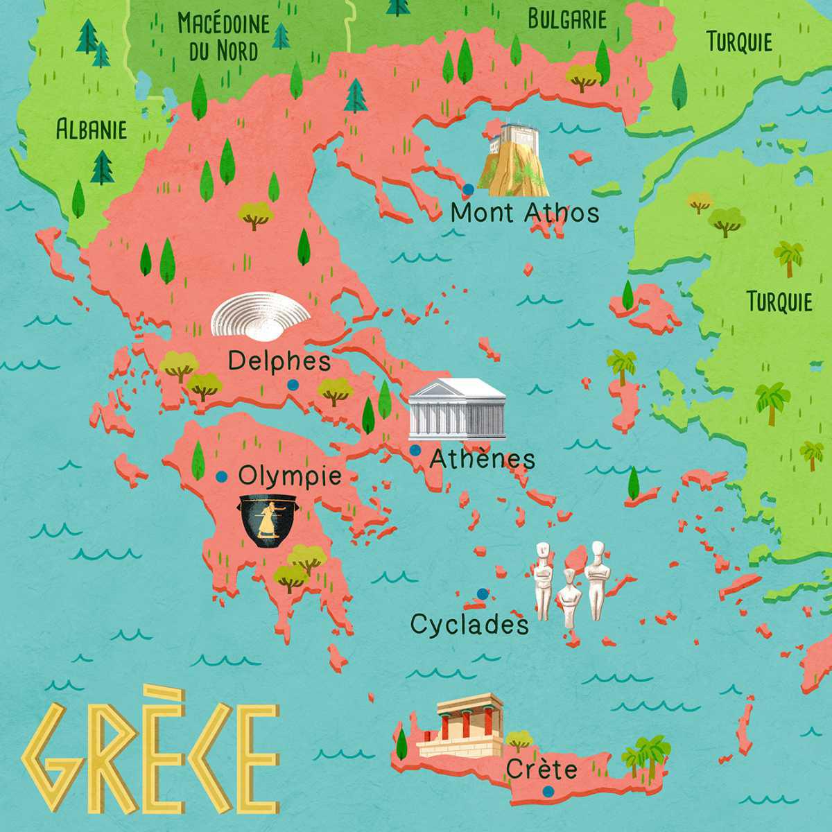 La carte de Grèce