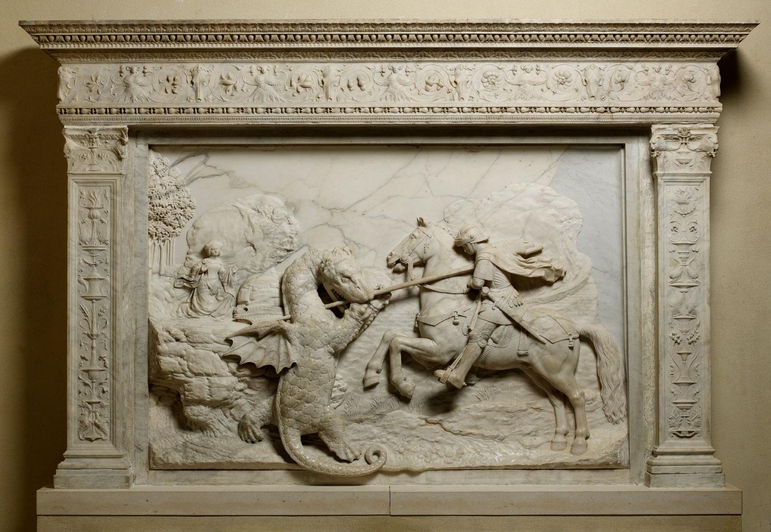 Petit Louvre  Coloriage  saint Georges contre le dragon