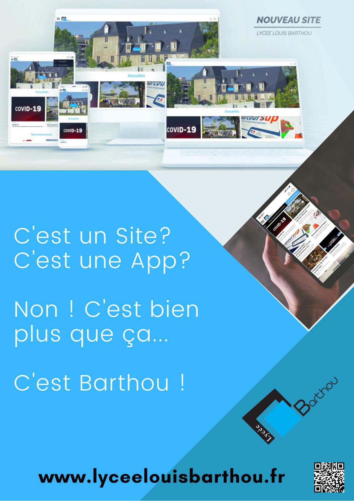 AFFICHE LYCEE LOUIS BARTHOU LANCEMENT SITE WEB ET APP AFFICHE LYCEE LOUIS BARTHOU LANCEMENT SITE WEB ET APP