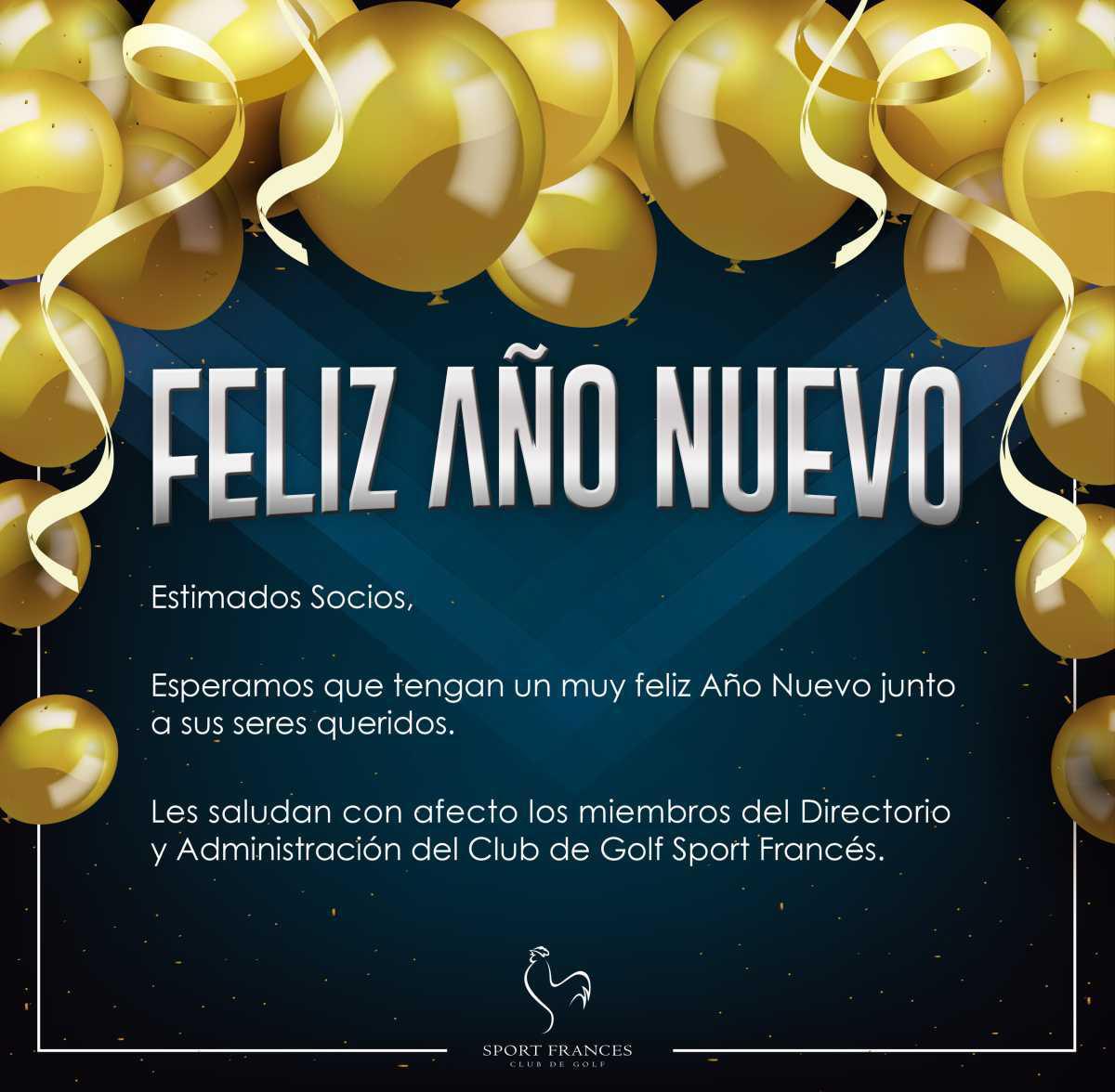 Feliz Año Nuevo Les Desea Club De Golf Sport Francés