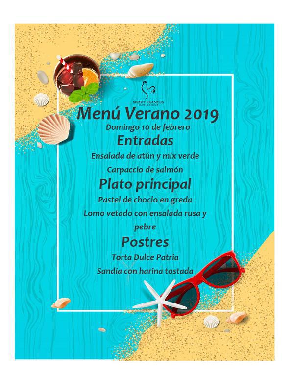 Te presentamos el “Menú de Verano” que ofrece este domingo nuestro Club