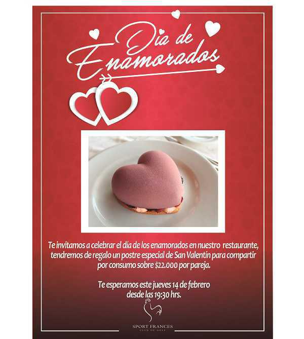 Te invitamos a celebrar el “Día de los Enamorados” en el Sport Francés Te invitamos a celebrar el “Día de los Enamorados” en el Sport Francés