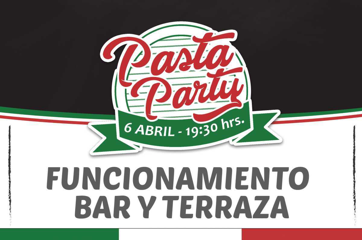 Aviso horario de funcionamiento de nuestro Bar y Terraza con motivo de la Pasta Party
