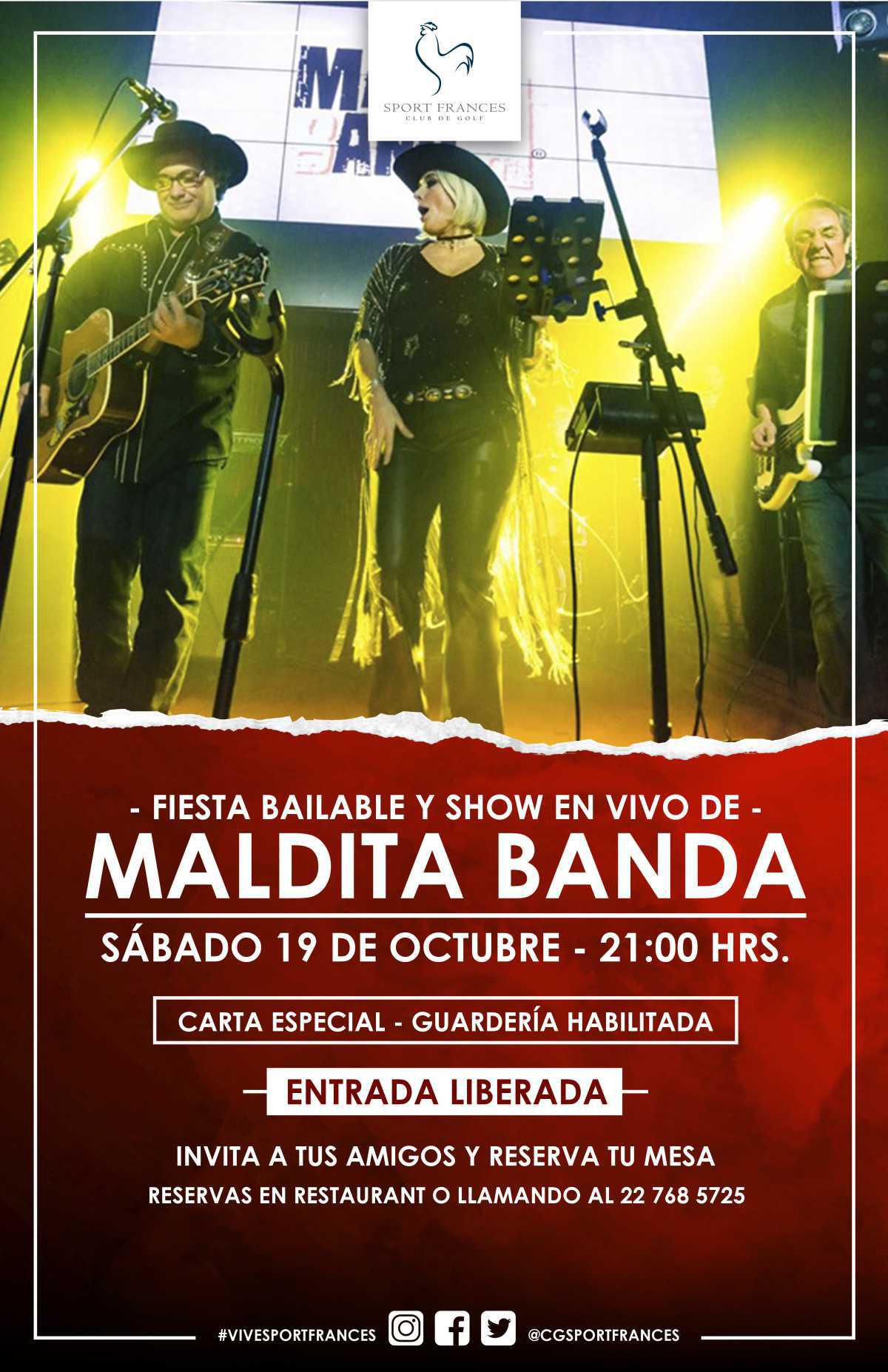 ¡Invita a tus amigos, y bailemos juntos al ritmo de la Maldita Banda! ¡Invita a tus amigos, y bailemos juntos al ritmo de la Maldita Banda!