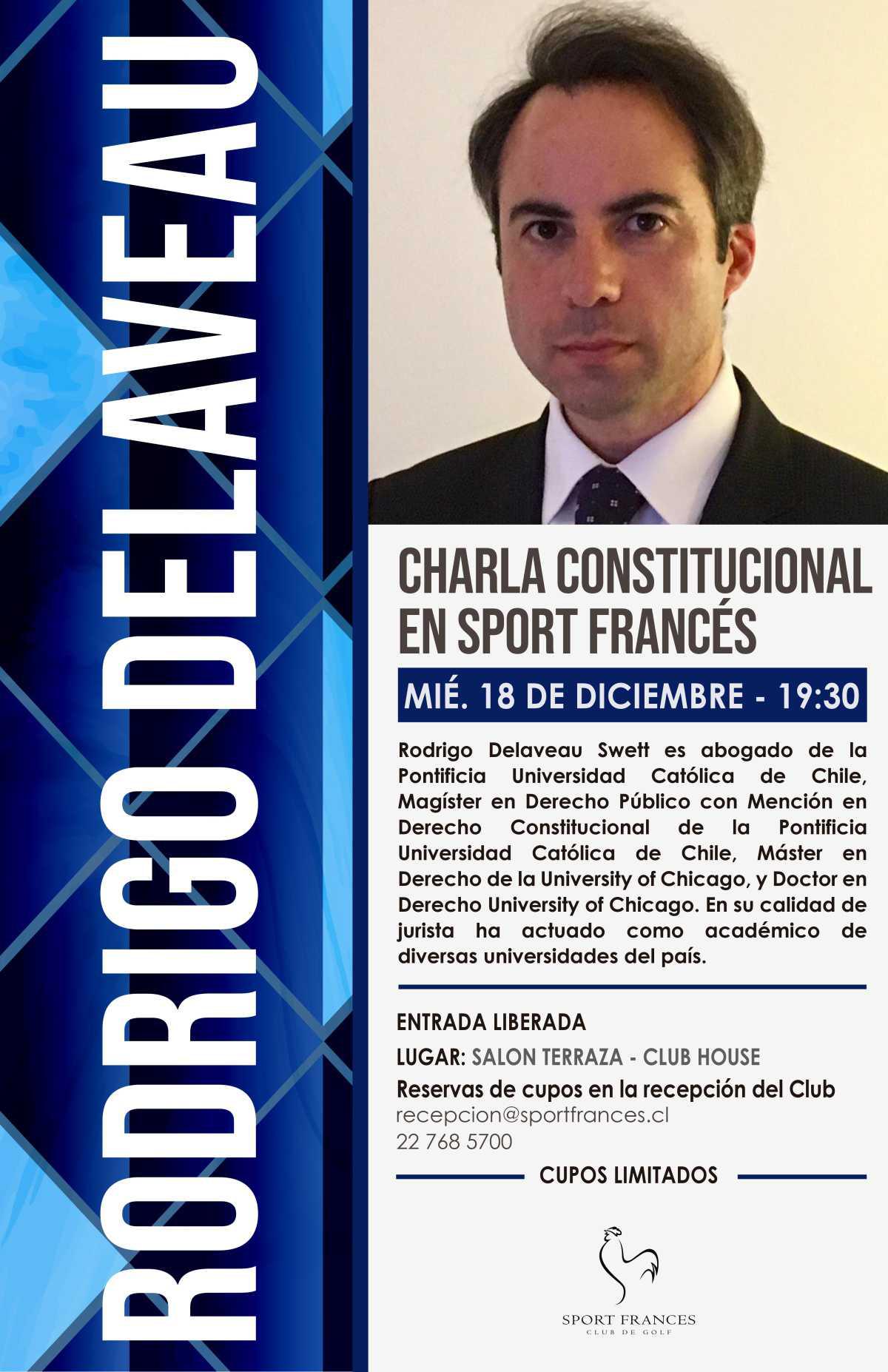 Te invitamos a una interesante charla constitucional junto a Rodrigo Delaveau