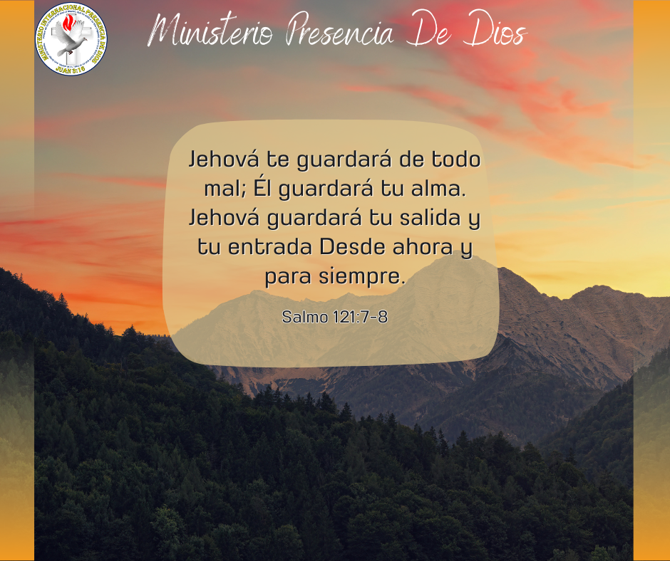 Jehová te guardará de todo mal; Él guardará tu alma. Jehová guardará tu salida y tu entrada Desde ahora y para siempre. 