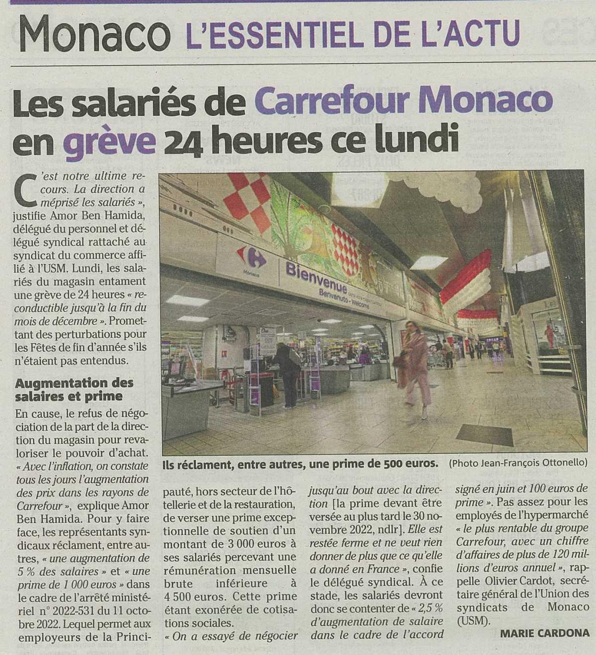 Les salariés de Carrefour Monaco en grève 24h ce lundi 