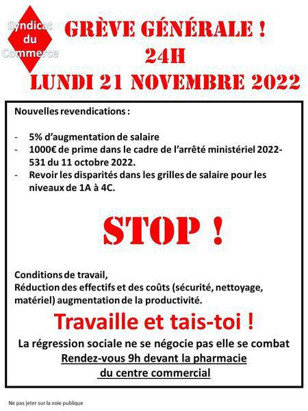 Les Salariés de Carrefour de Nouveau en Grève Demain !