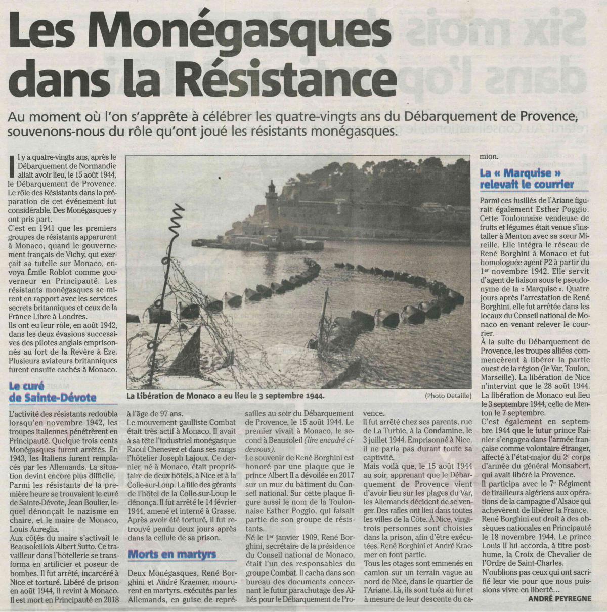 Les Monégasques dans la Résistance