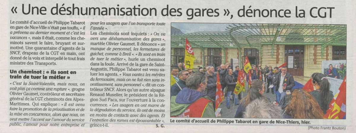 "Une déshumanisation des gares", dénonce la CGT