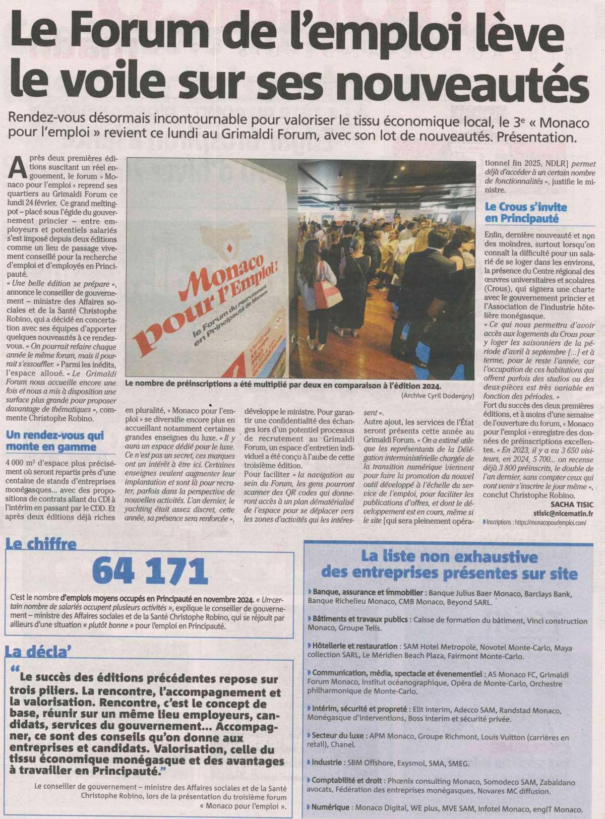 Le forum de l'emploi lève le voile sur ses nouveautés