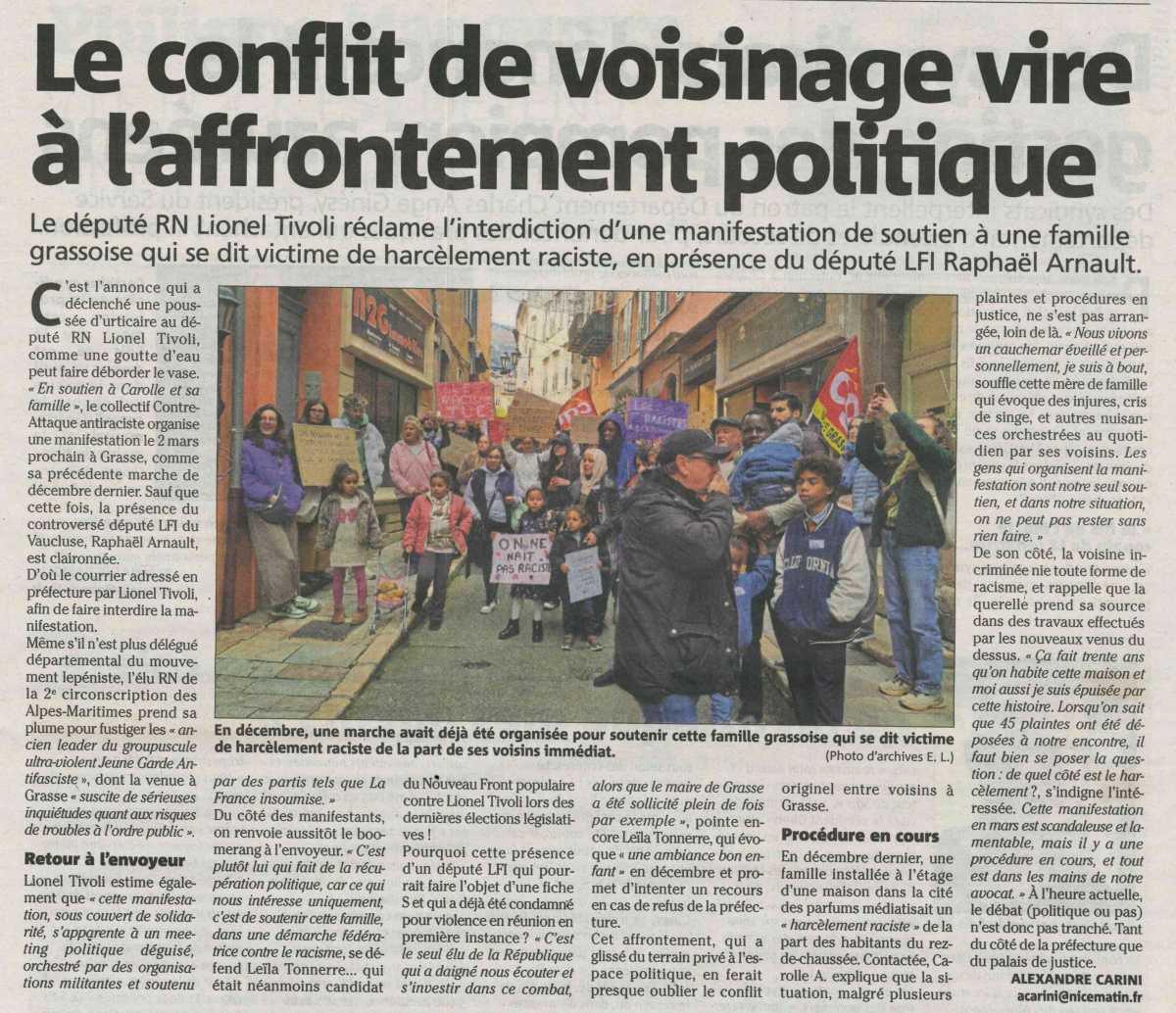 Le conflit de voisinage vire à l'affrontement politique
