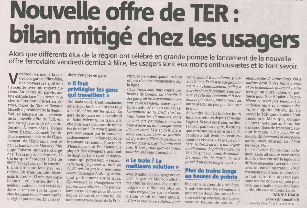 Nouvelle offre de TER: bilan mitigé chez les usagers