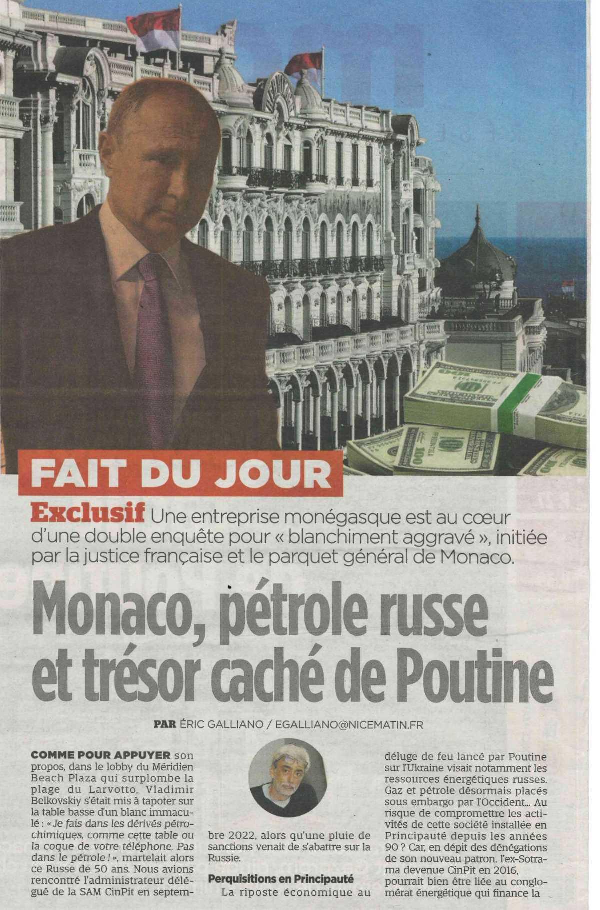 Monaco, pétrole russe et trésor caché de Poutine