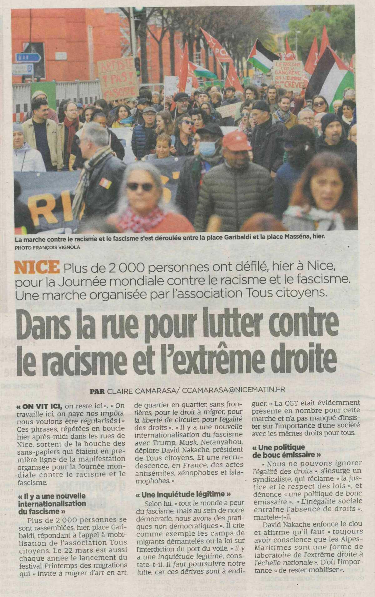 Dans la rue pour lutter contre le racisme et l'extrême droite