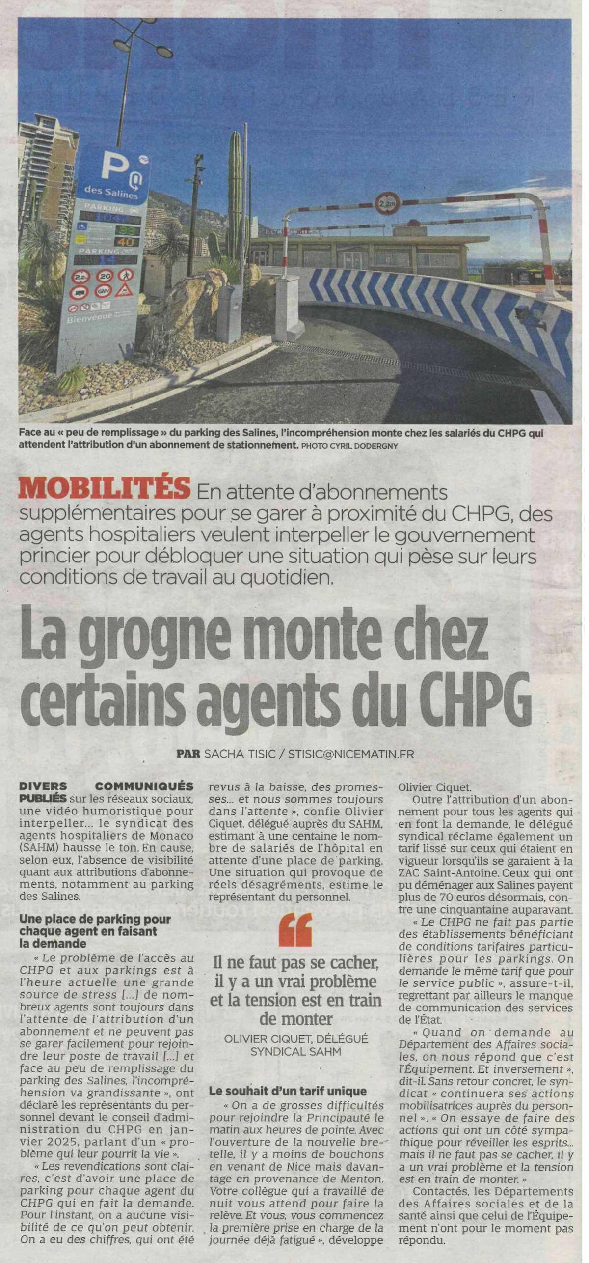 La grogne monte chez certains agents du CHPG