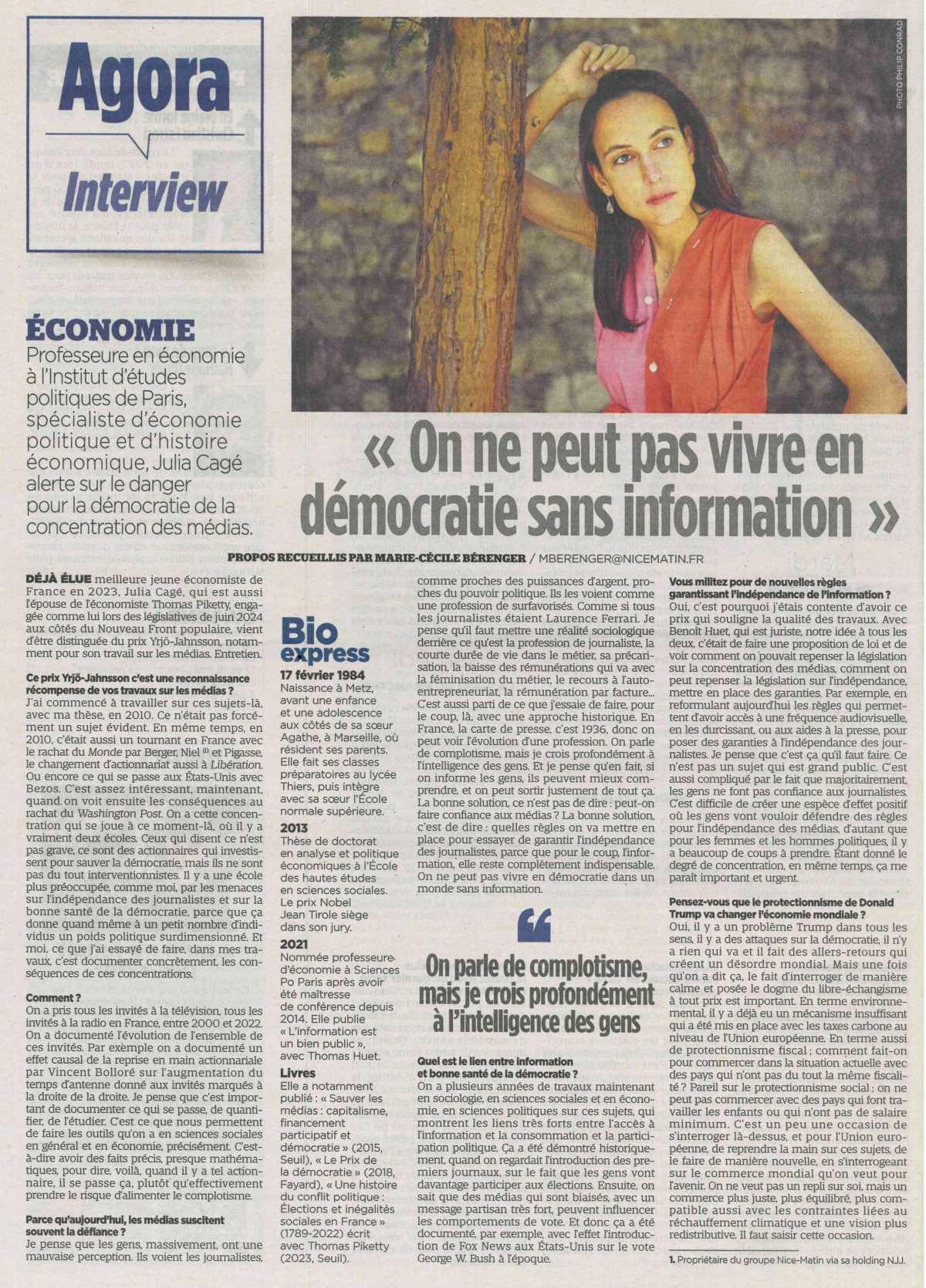 On ne peut pas vivre en démocratie sans information