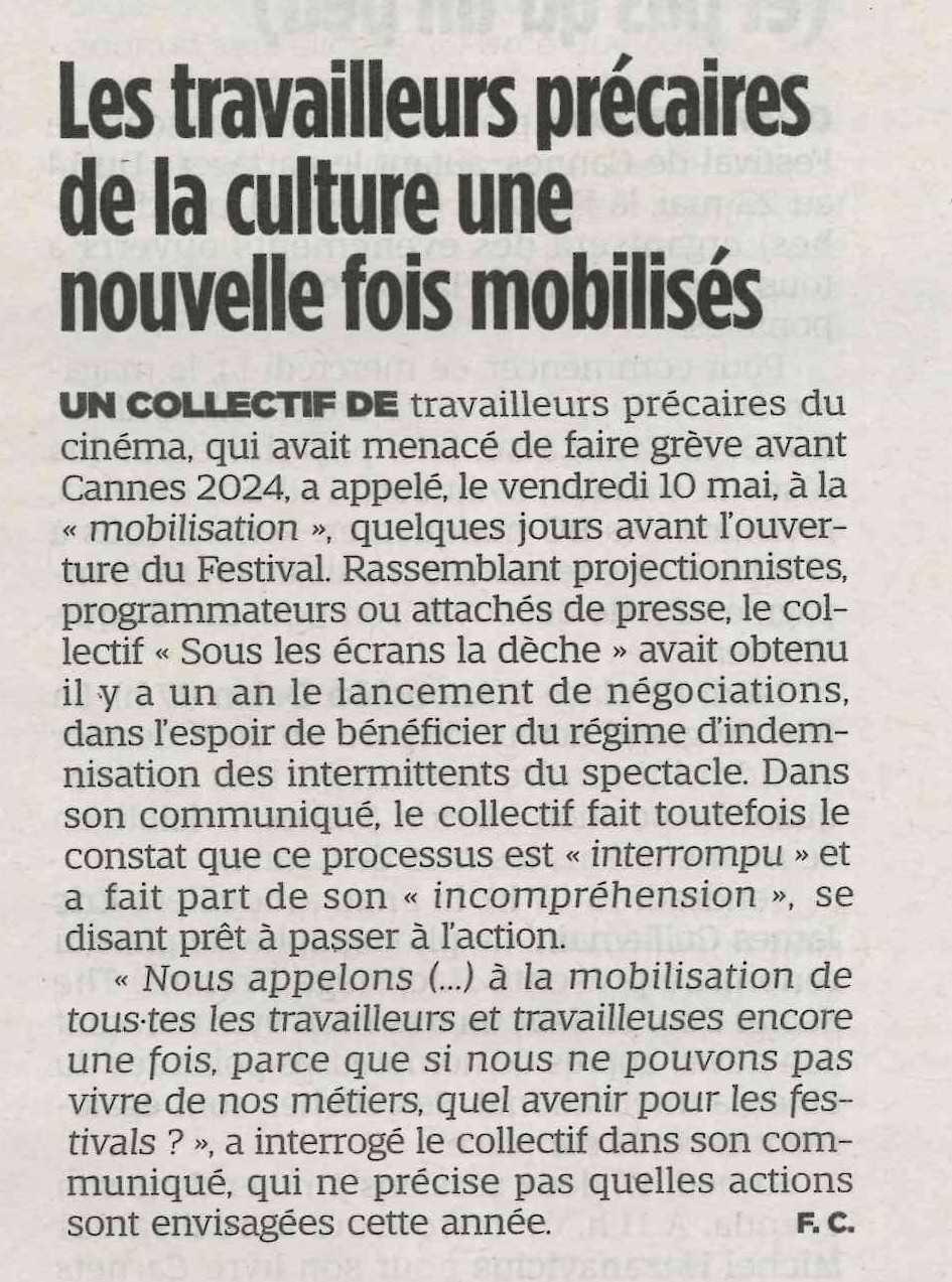 Les travailleurs précaires de la culture une nouvelle fois mobilisés