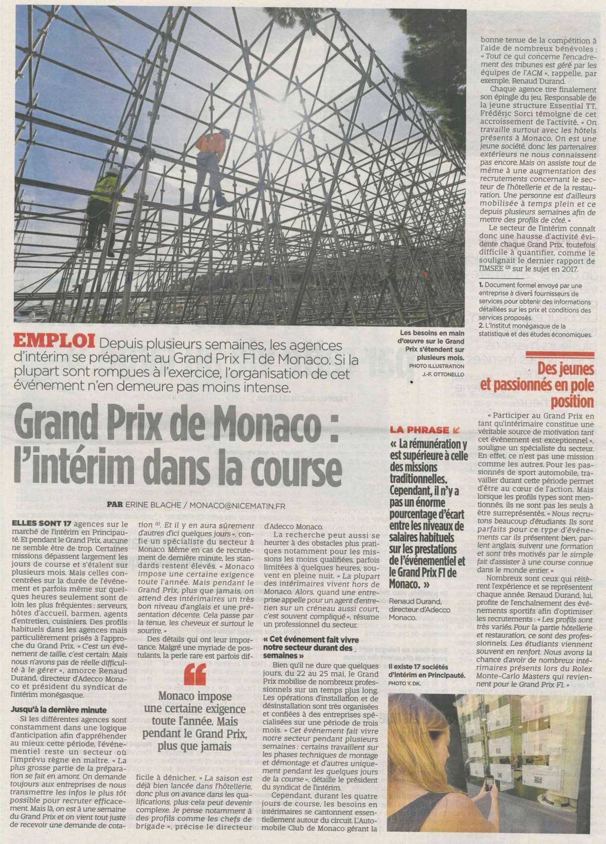 Grand Prix de Monaco: l'intérim dans la course