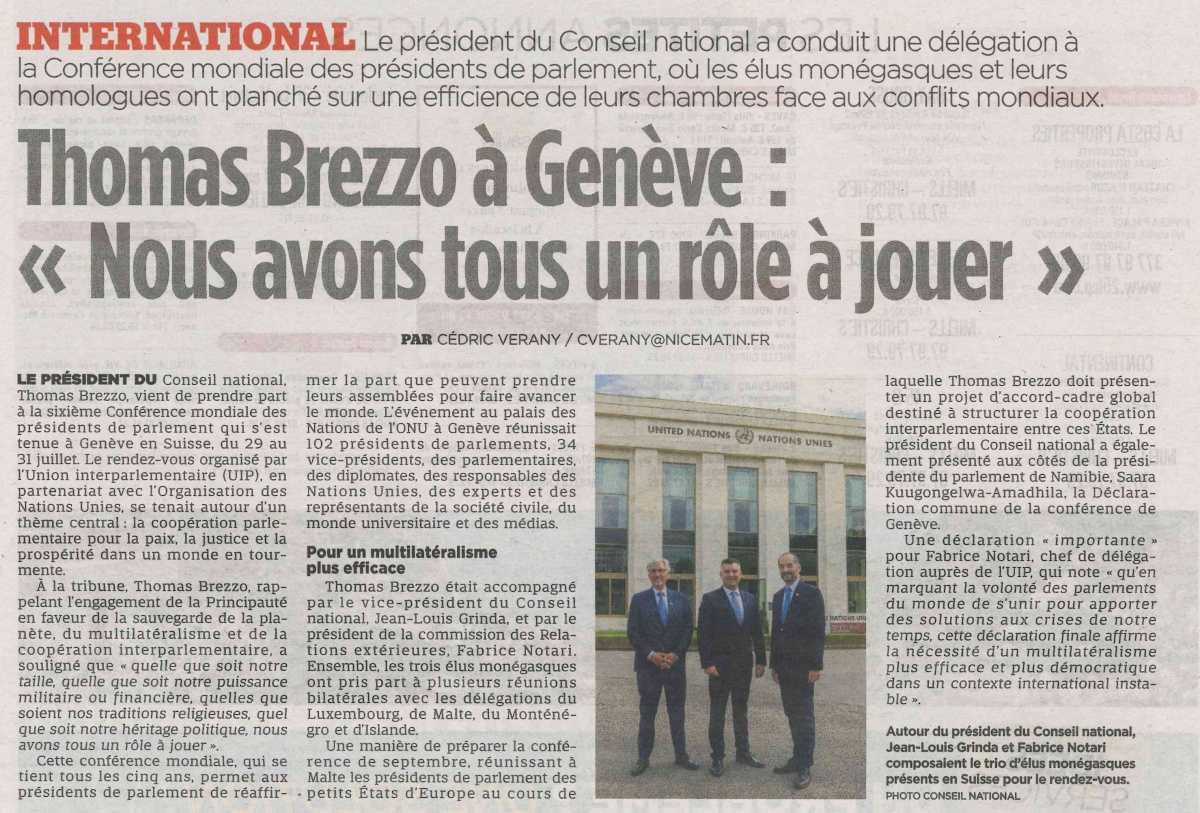 Thomas BREZZO à Genève: "Nous avons tous un rôle à jouer"