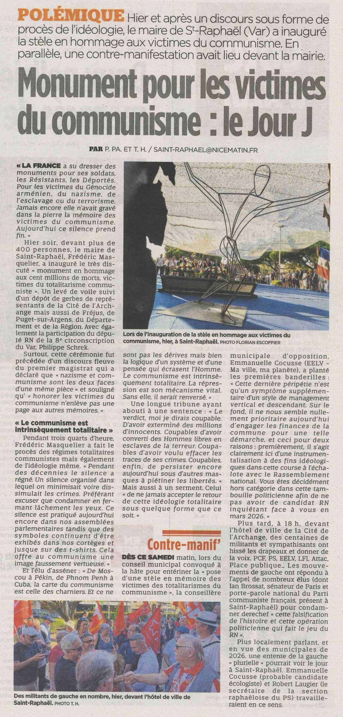 Monument pour les victimes du communisme: le jour J