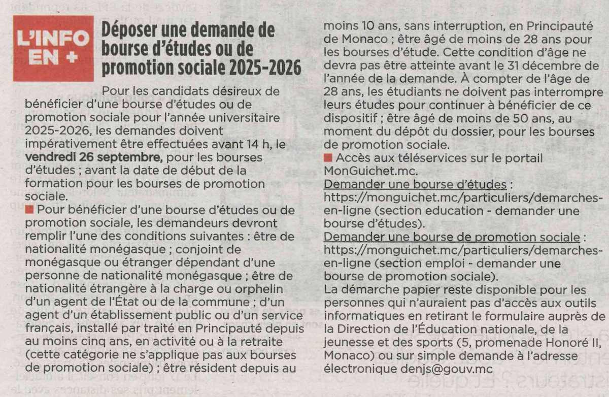 L'info en + Déposer une demande de bourse d'études ou de promotion sociale 2025/2026