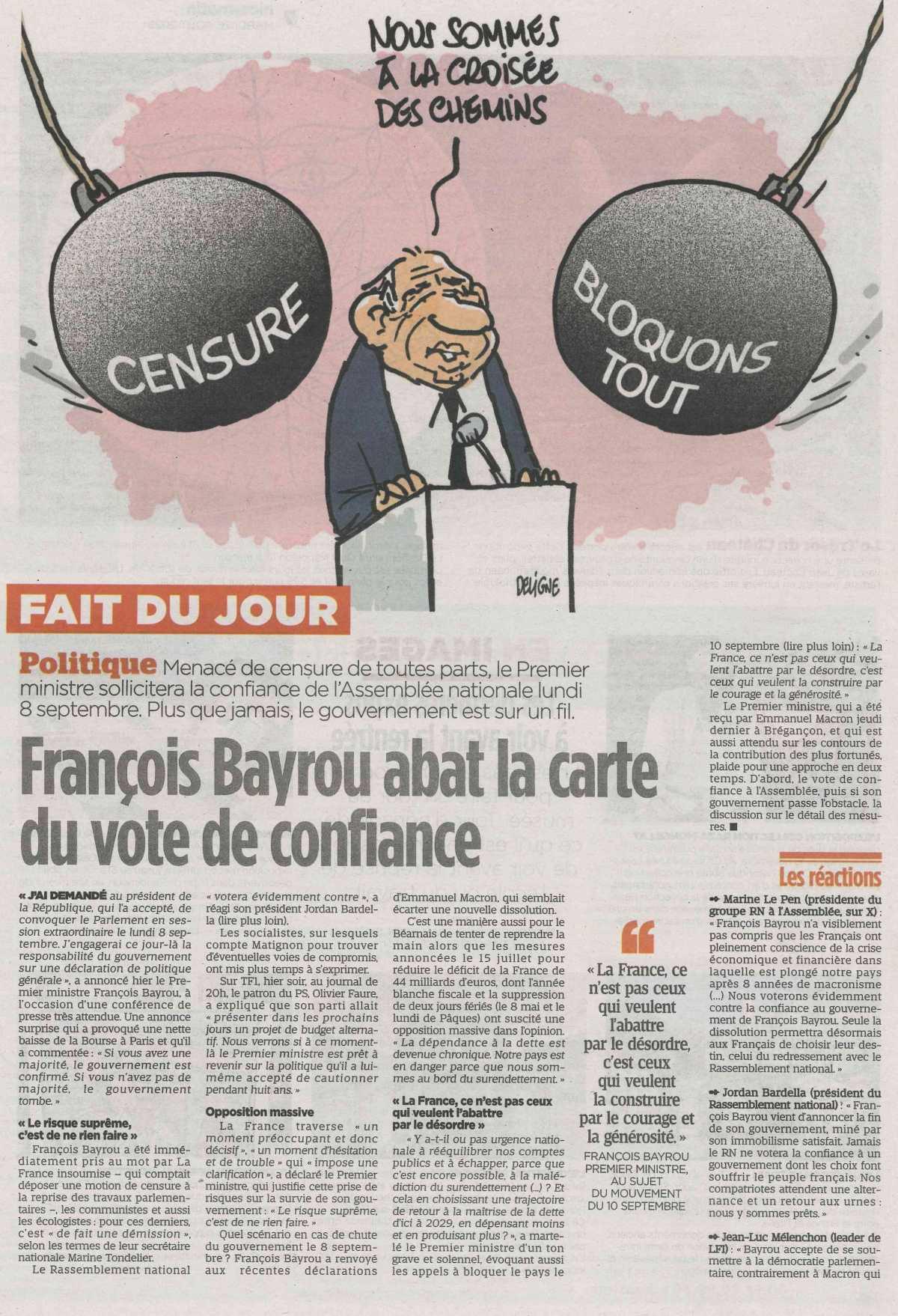 François BAYROU abat la carte du vote de confiance