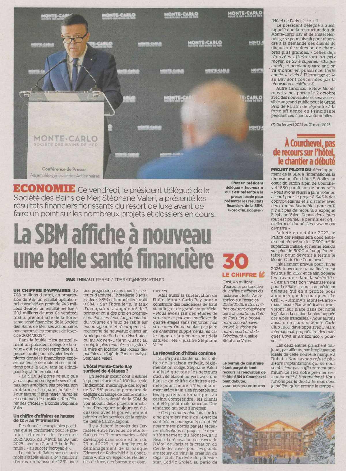  La SBM affiche à nouveau une belle santé financière