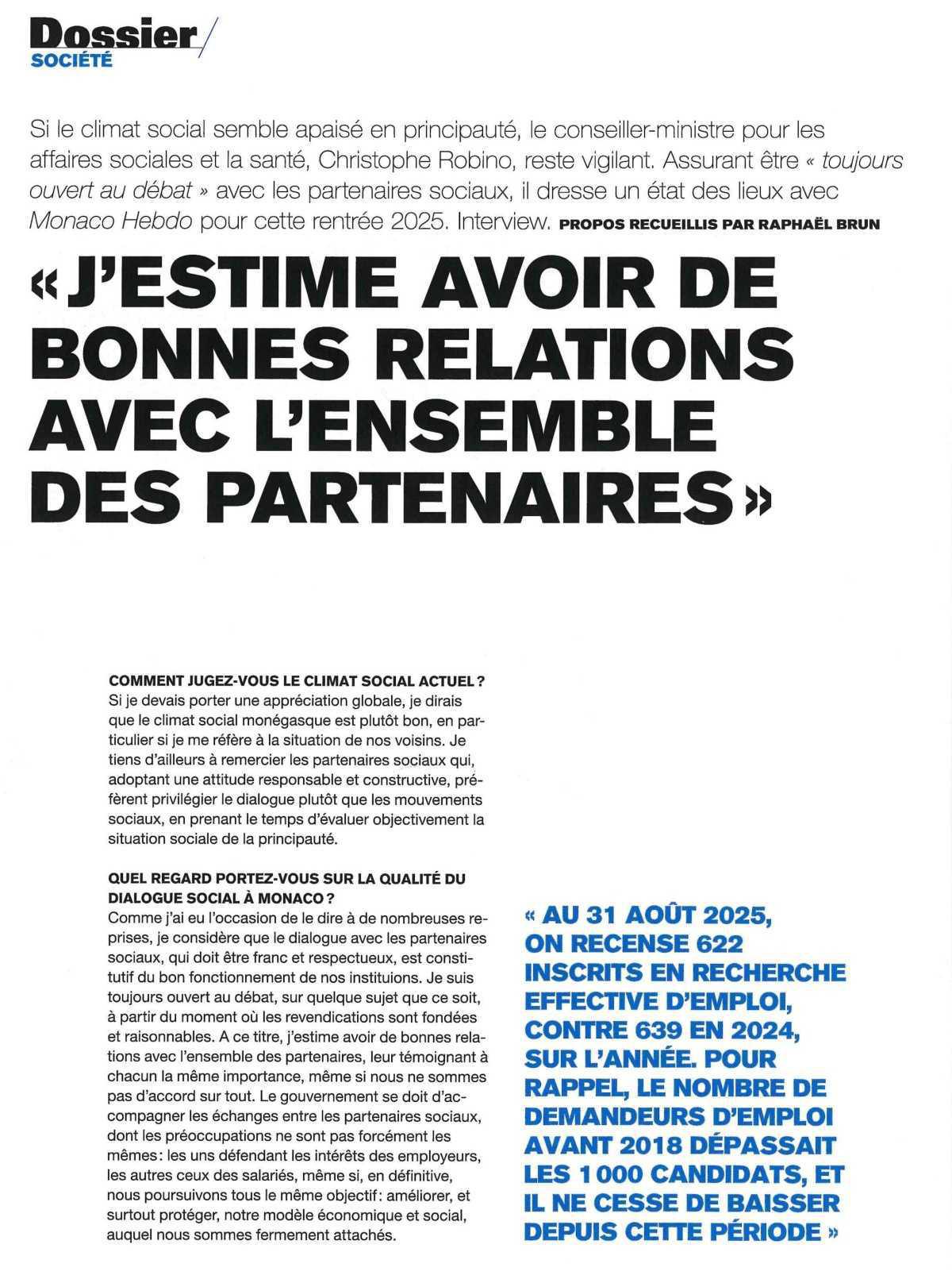 RENTRÉE SOCIALE Comment retenir les talents de Monaco ?