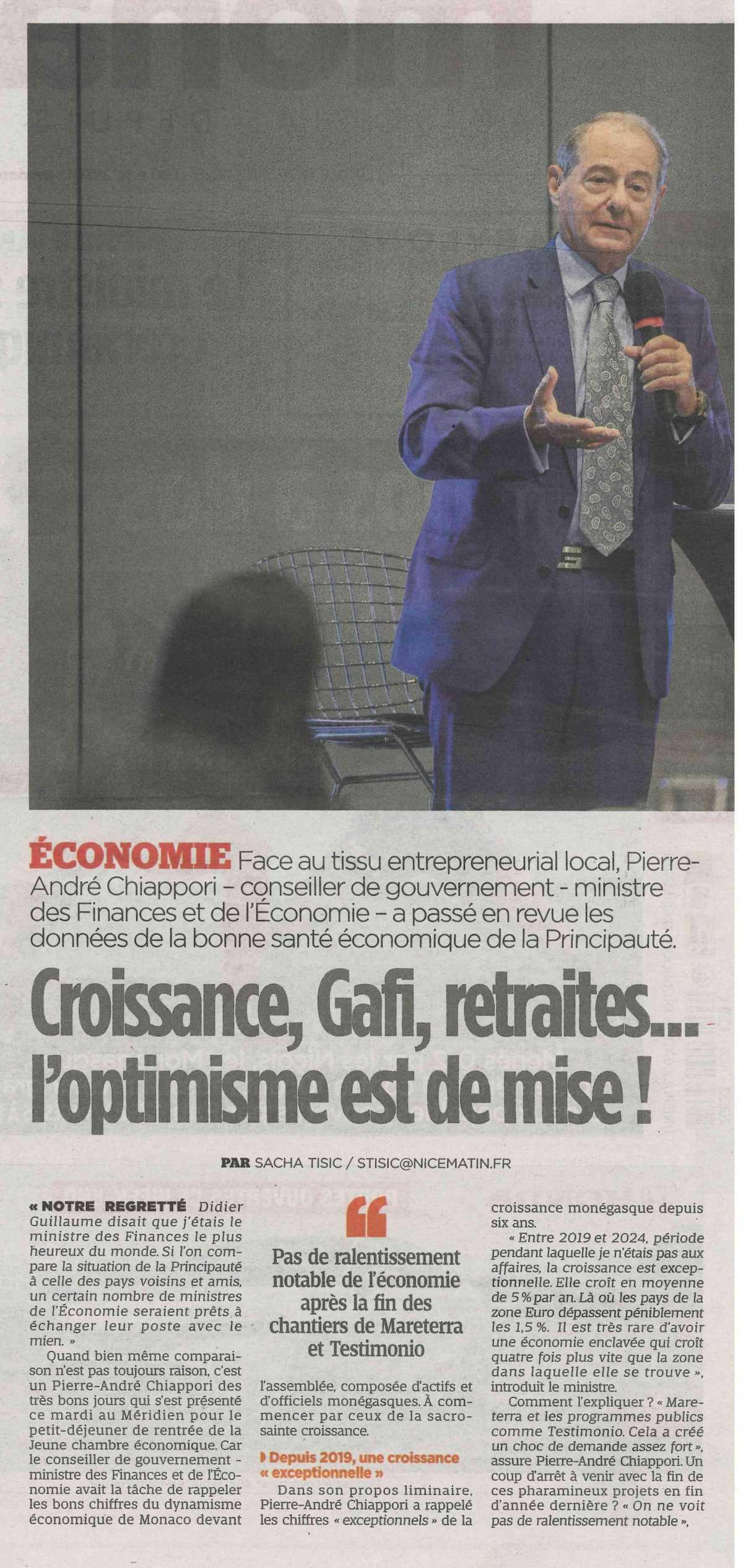 Croissance, Gafi, retraites ... L'optimisme est de mise ! 