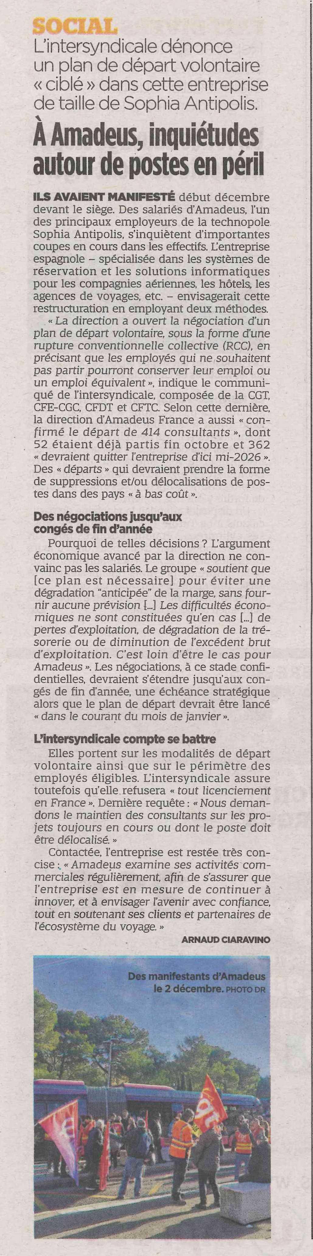 À Amadeus, inquiétudes autour de postes en péril