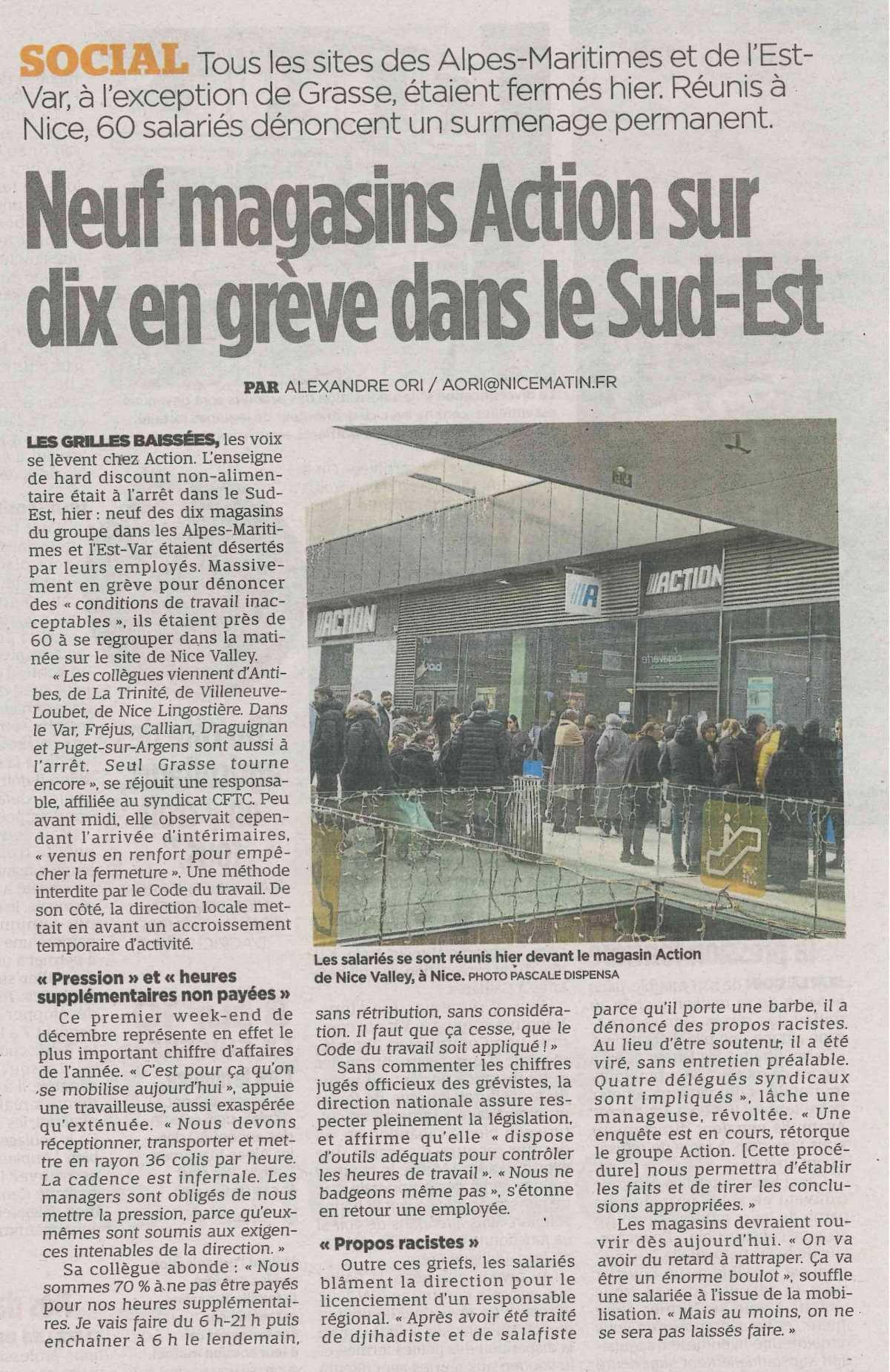 Neuf magasins Action sur dix en grève dans le Sud-Est