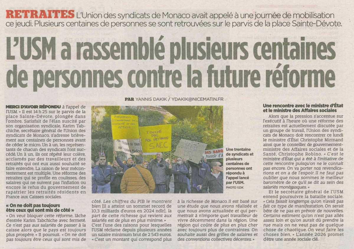 L'USM a rassemblée plusieurs centaines de personnes contre la future réforme