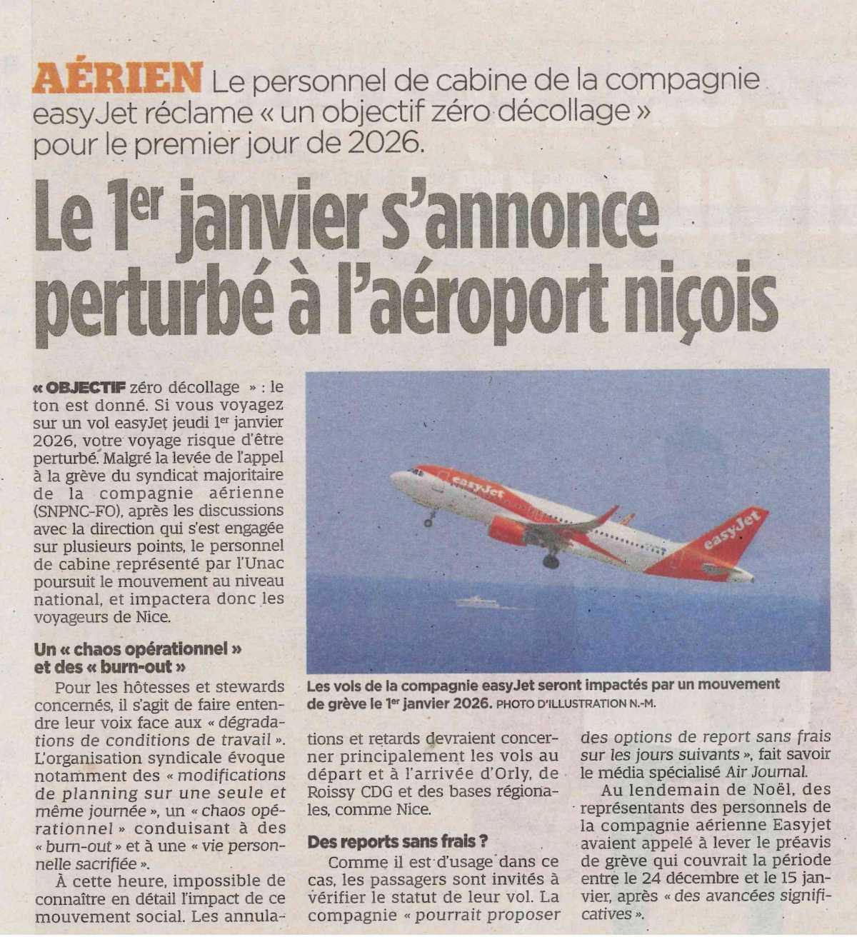 Le 1er janvier s'annonce perturbé à l'aéroport niçois