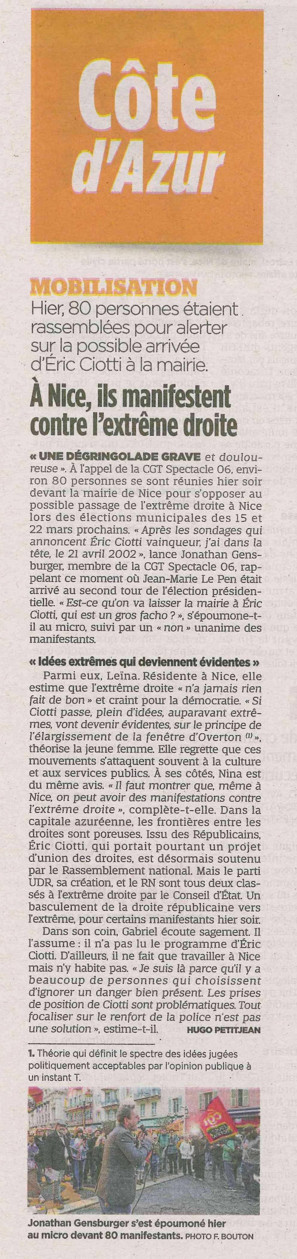 À Nice, ils manifestent contre l'extrême droite